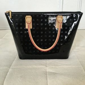 Arcadia Patent Leather Black Bag Satchel Purse Bag